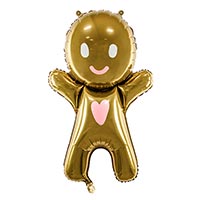 Шар фигура Пряничный человечек золотой