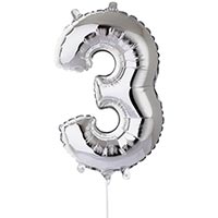 Шар цифра "3", 40см Silver под воздух