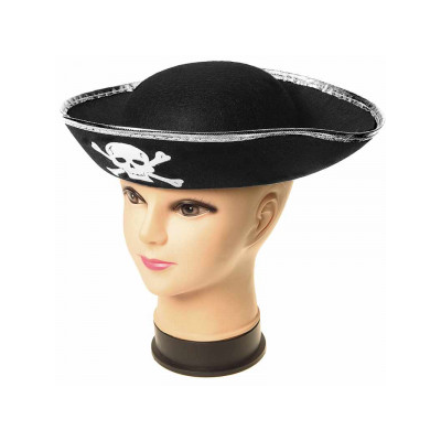 Шляпа Пирата фетр с белой каймой