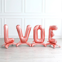 Шар Буквы LOVE на подст. розовое золото
