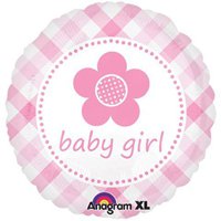 Шар ДЖАМБО Девочка Малышка клетка розов