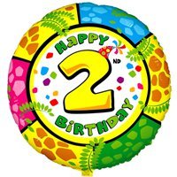 Шарик 45см Happy Birthday Цифра "2"