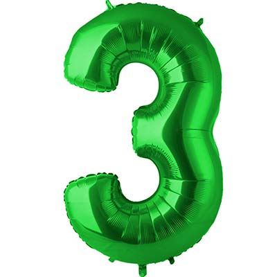 Цифры и числа Шар цифра &quot;3&quot;, 102см Green 1207-2692