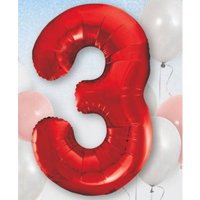 Шар цифра "3", 101см Red