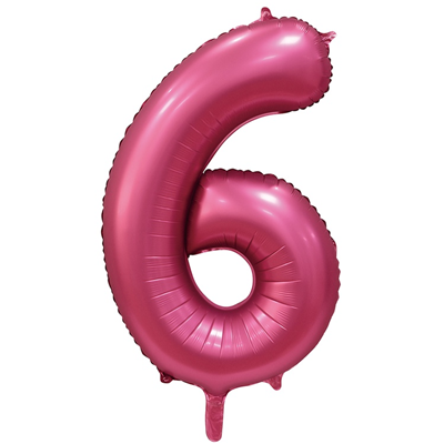 Шар цифра "6", 101см Сатин Pomegranate