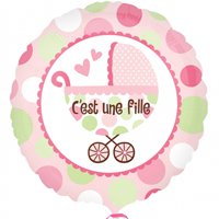 Шар 18", 45см, Коляска розовая, Anagram