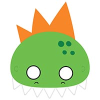 Полумаски Динозавры, 8 штук