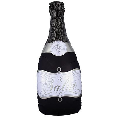 Шарики из фольги Шар фигура Бутылка шампанского черная