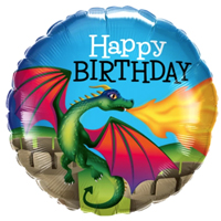 Шарик 45см H.Birthday Дракон огнедышащий