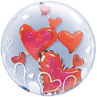 Шар в шаре BUBBLE Парящие Сердца