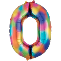 Шар ЦИФРА 0 Всплески Радуга