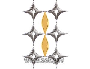 Шарик 101см звезда 4х-конечная Silver