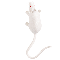 Мышь белая пластик 8см 12шт