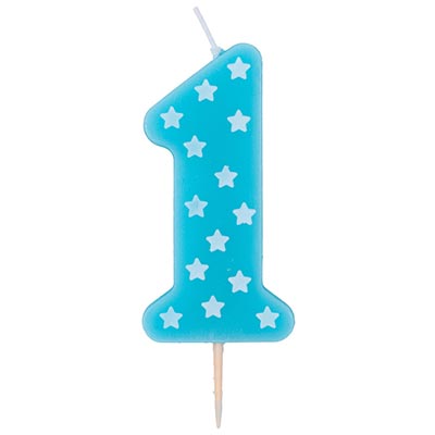 Свеча -цифра "1" 1-ый ДР Мальчик