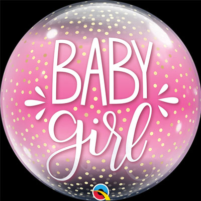 Bubble Шар BUBBLE 56см Baby Girl конфетти