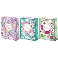 Пакеты бумажные Цветы 18х23см