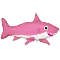 Шар фигура Акула веселая розовая