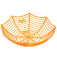 Конфетница Паутина оранж пластик 28х8смG