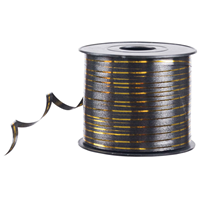 Лента с золот полосой 5ммХ230м черная/G