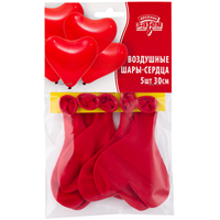 Набор шаров Сердце красное 30см 5шт