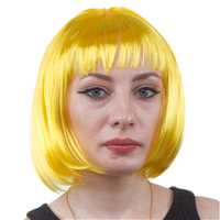 Парик карн Каре желтый яркий 30см/G