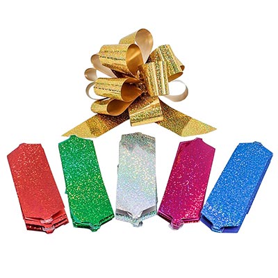 Многоцветное Ассорти Бант Шар 5см голография микс 1509-0810