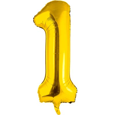 Шар цифра "1", 101см Gold