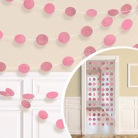 Гирлянда Круги Pink блеск 2,1м 6шт