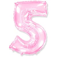 Шарик цифра "5", 101см Pink