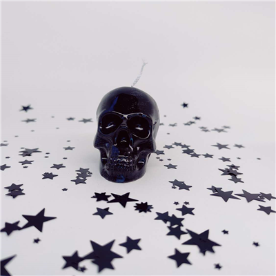 Свеча Череп малый черный