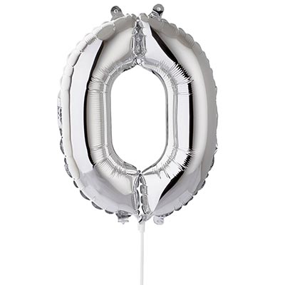Шарики из фольги Шар цифра "0", 40см Silver под воздух