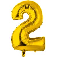 Шар цифра "2", 66см Gold