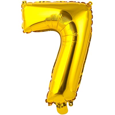 Шар цифра "7", 36см Gold