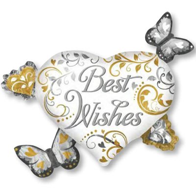 Шар фигура Best Wishes Бабочки Сердца