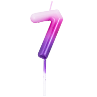 Свеча -цифра "7" Омбре розов/фиолет 6смG