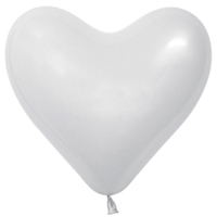 Шары Сердце белое 30см Frosty White