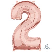 Шар фигура цифра "2", 66см Rose Gold
