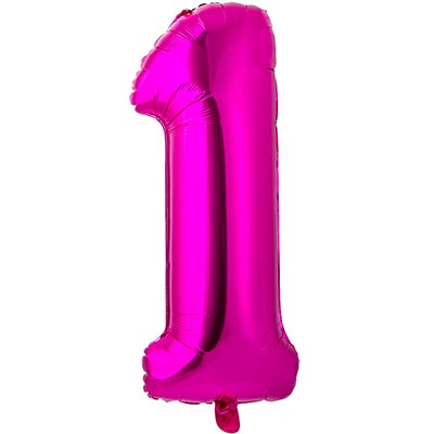 Шар цифра "1", 66см Fuchsia