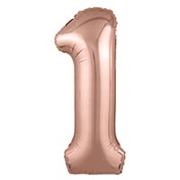Р ЦИФРА 1  40" Металлик Rose Gold