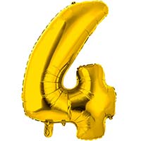 Шар цифра "4", 66см Gold
