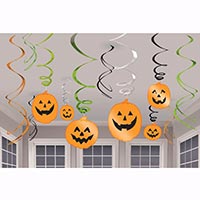 Спираль Хэллоуин Тыквы, 40-46 см, 12 шт