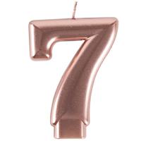 Свеча -цифра "7" Розовое золото, 8 см