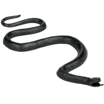 Декорации Змея черная пластик 24см