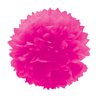 Декорации подвески Помпон бумажный ярко-розовый 40см/G