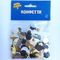 Конфетти Круги тишью, фольга Золото/Черн
