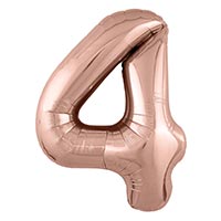 Р ЦИФРА 4  40" Металлик Rose Gold