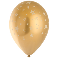Шары 36см хром Gold Звезды