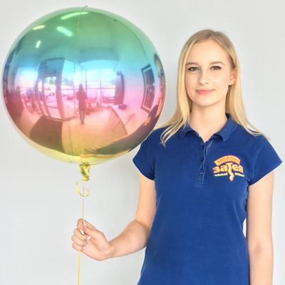 Шар 3D Сфера 38см Металлик Радуга