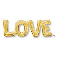 Шар надпись LOVE золото