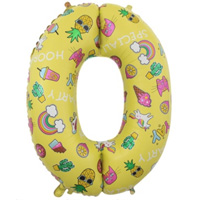 Шар цифра "0", 81см Fashion желтая